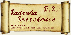 Radenka Krstekanić vizit kartica